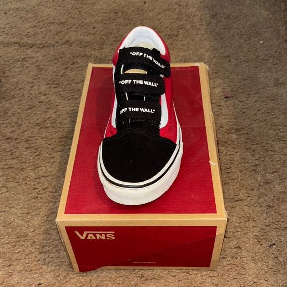 Vans Black and Red Velcro Sneakers - Picture 2 of 11